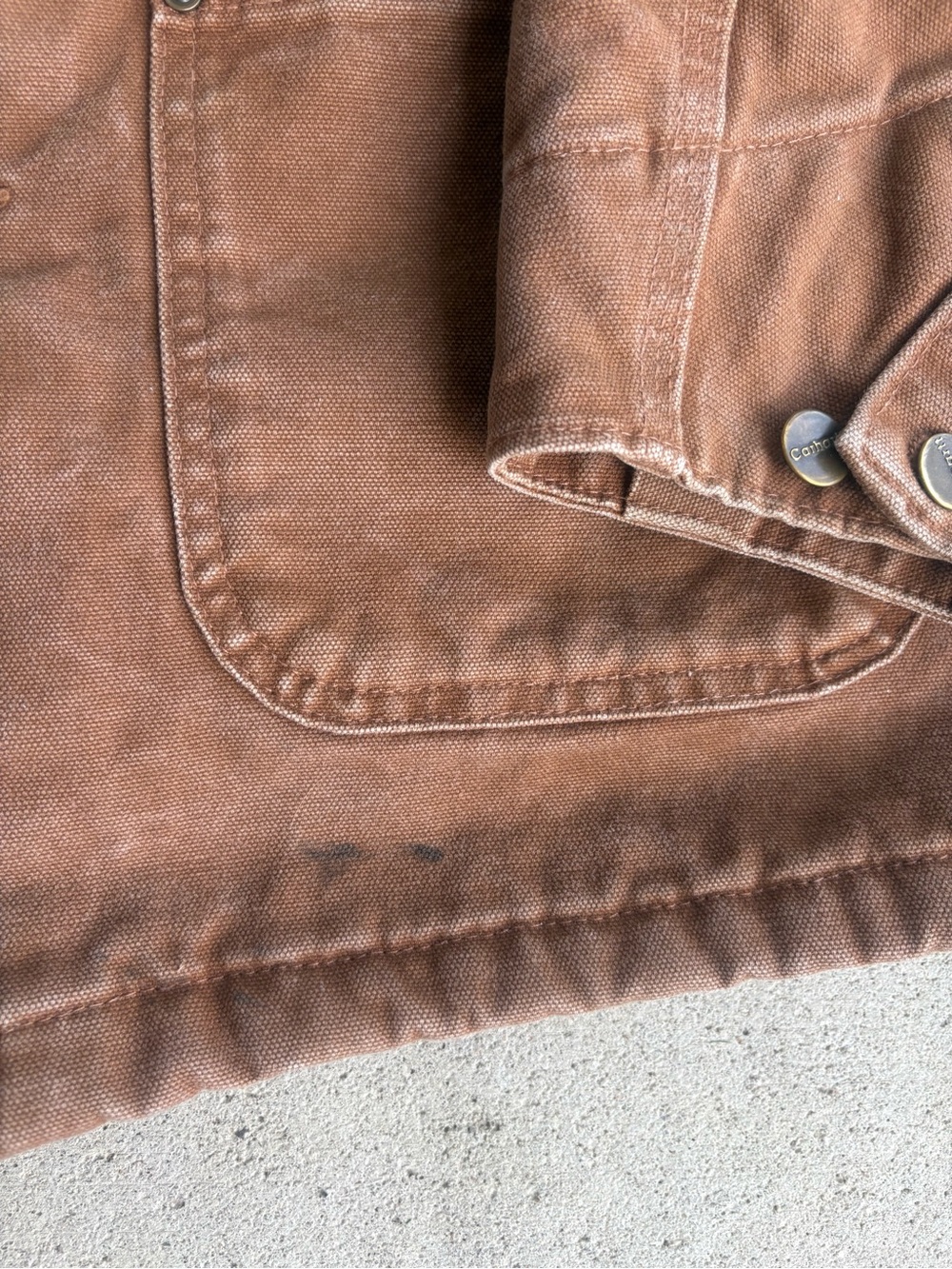 Vintage Carhartt C02 BRN Brown Chore Coat Medium - Picture 5 of 8